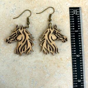 Wood horse earrings, matching your western wear!
